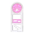 thumbnail image 2 of Geometric Drawing Template Measuring Tool Math Teaching Drafting Office Supplies pink and clear, 2 of 9