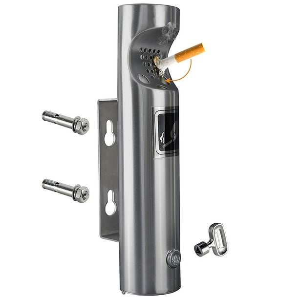 Elitra Wall Mounted Outdoor Stainless Steel Cigarette Butt Receptacle