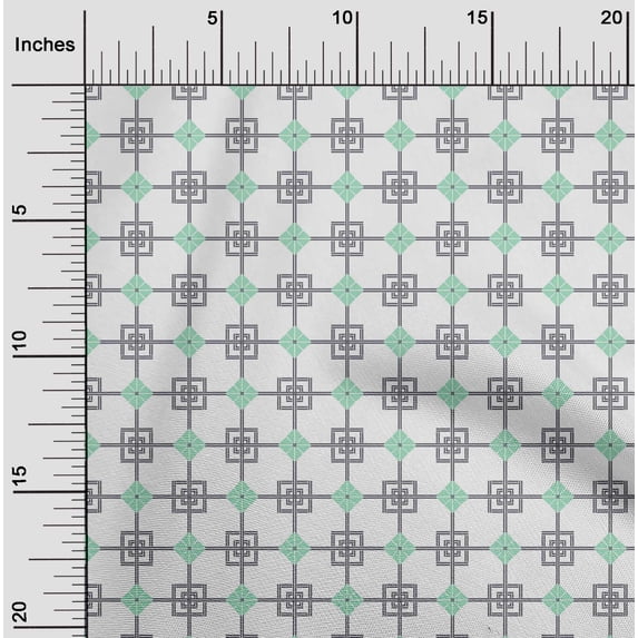 oneOone Silk Tabby Fabric Square & Triangle Geometric Fabric Prints By Yard 42 Inch Wide