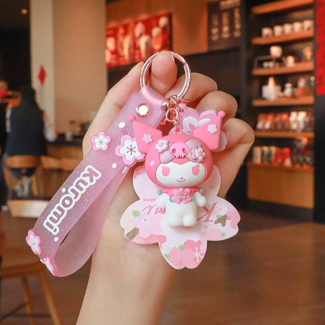 Llaveros de personajes de la serie Cherrys Blossom, Kuromi Melody, Purin, Hellokitty, Kawaii, muñeco de Anime, llaveros, regalos Fivean unisex