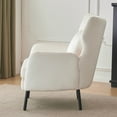 thumbnail image 4 of Wing Back Velvet Accent Chair, Modern Living Room Armchair Comfy Upholstered Single Sofa Chair for Bedroom Dorms Reading Reception Room with Metal Legs & Pillow, Beige, 4 of 6