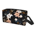 thumbnail image 2 of Goofa Lilies Flowers Printed Toiletry Bag with Handle,Large Capacity Travel Makeup Cosmetic Bag for Women, Carry on Airport Airline Compliant Bag, 2 of 9
