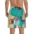 thumbnail image 3 of Disketp Men'S Swim Trunks Hawaiian Breathable Surf Beach Swimsuits Mesh Lining Beach Shorts With Pockets-Cool Dino Playing Skateboard, 3 of 9
