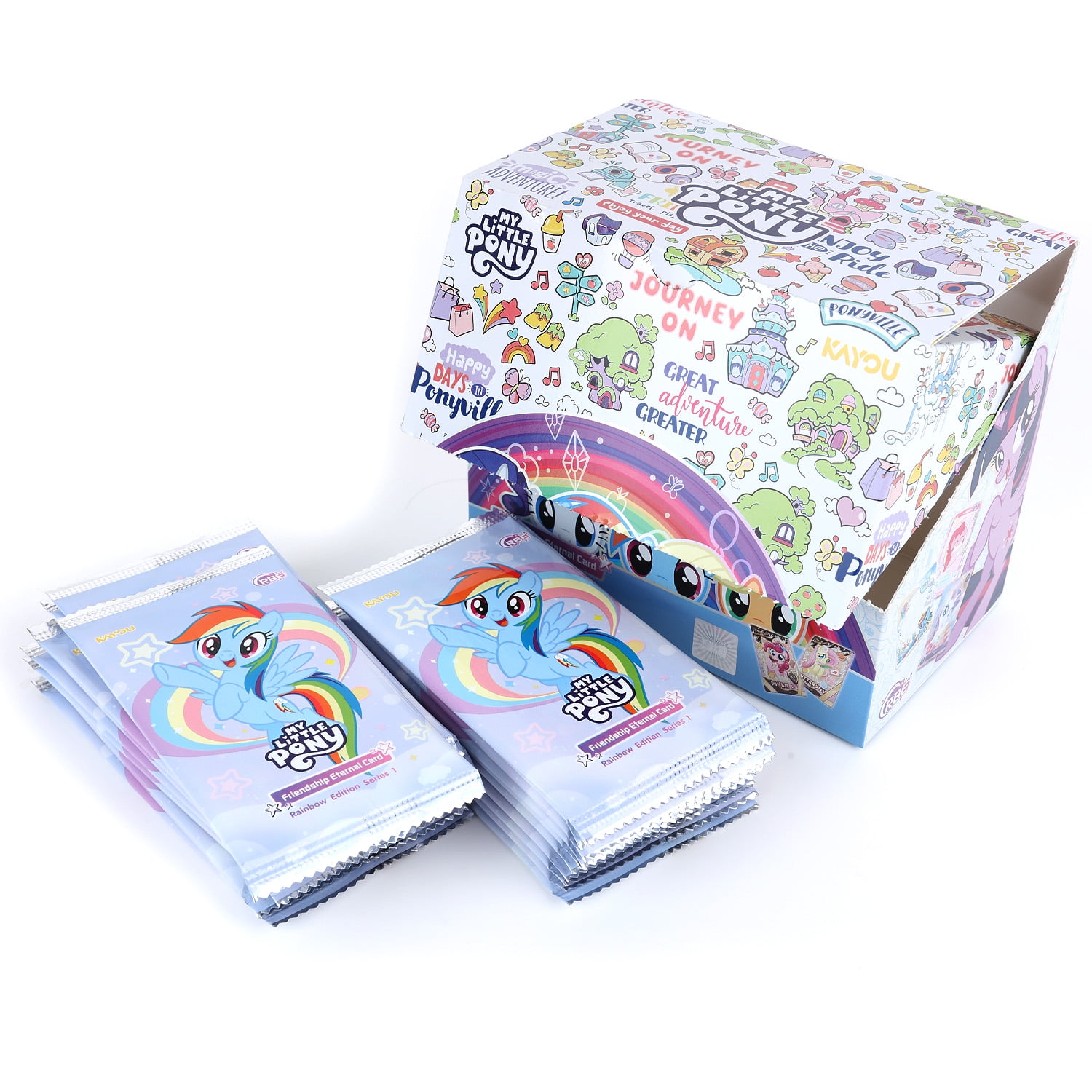 A box of My Little Pony Friends Forever Cards Booster Pack- Rainbow Edition SEA