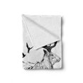 thumbnail image 2 of Animal Soft Flannel Fleece Throw Blanket, Mountain and Cottage Scene in Hand Drawn Birds Countryside Wildlife Themed Print, Cozy Plush for Indoor and Outdoor Use, 50" x 60", Black White, by Ambesonne, 2 of 6