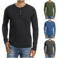 thumbnail image 7 of TrendOFT Henley Shirts for Men Long Sleeve Casual Basic T-Shirts Button Vintage Lightweight Fall Tee Tops Blue XL, 7 of 7