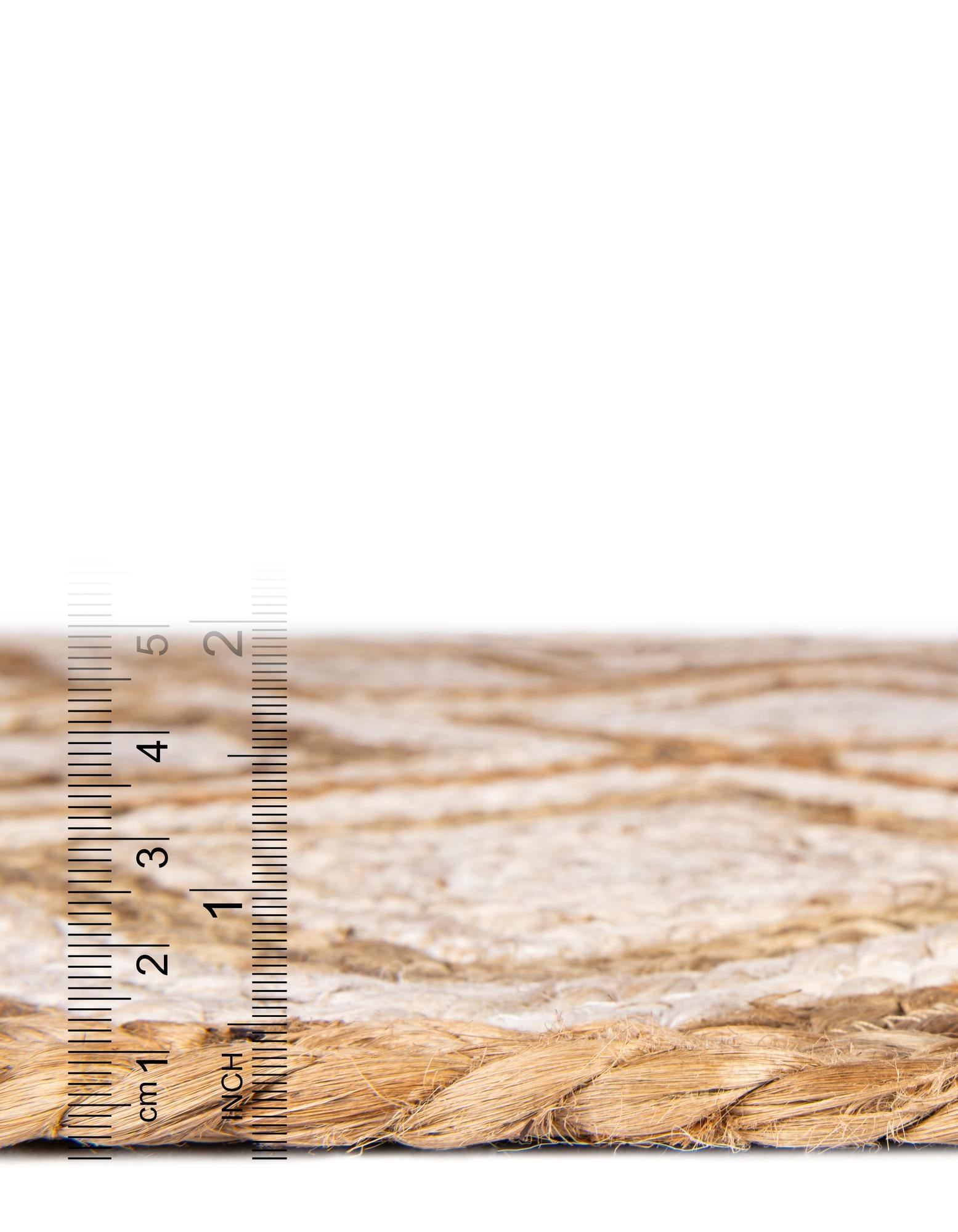 Unique Loom Braided Jute Collection Area Rug - Bengal (4' 1" x 6' 1" Rectangle Natural/Ivory)