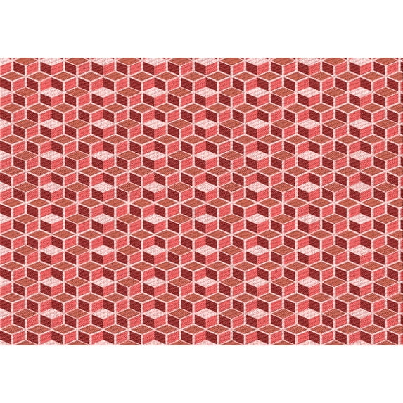 Ahgly Company Indoor Rectangle Patterned Light Coral Pink Area Rugs, 3' x 5'