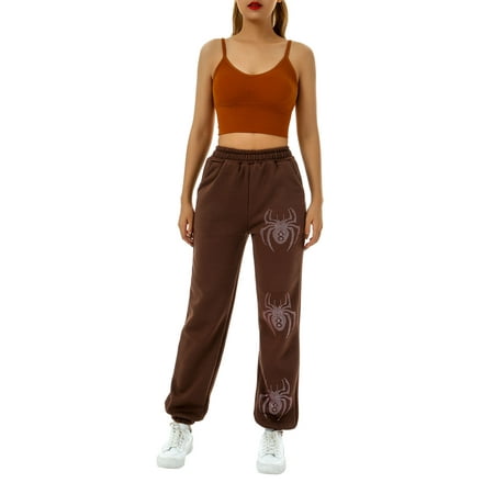 Mialoley Women Casual Pants Elastic Waist, Spider Rhinestone Clothing | Walmart Canada
