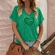 thumbnail image 2 of Tops Cortos para las Mujeres San Pablo's Día Impreso Cuello en V Envuelto Casual Top, Ligero para Todas las Estaciones Hogar Y Uso Diario, 2 of 8