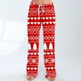 thumbnail image 3 of Women's Pajama Pants Sleepwear Casual Drawstring Elastic Waist Pants Comfy Straight Yoga Loose Trousers with Christmas Print, Fashionable Home Bottoms for Winter, Vermilion, S, 3 of 7