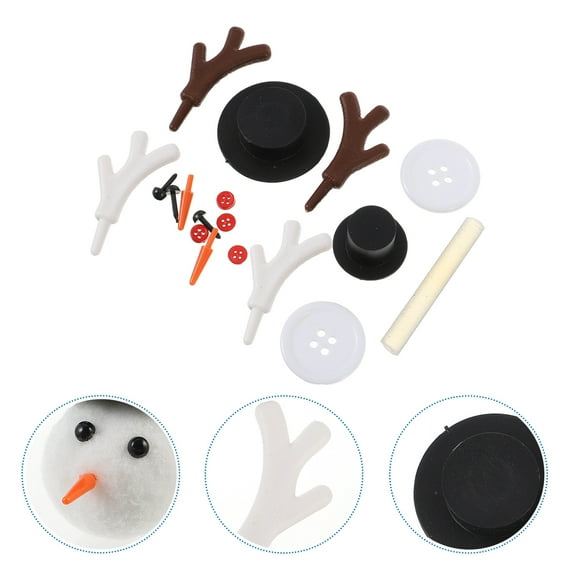 Luxshiny 46Pcs DIY Kit Snowman Decoration with Assorted Color Plastic Ornaments for Christmas