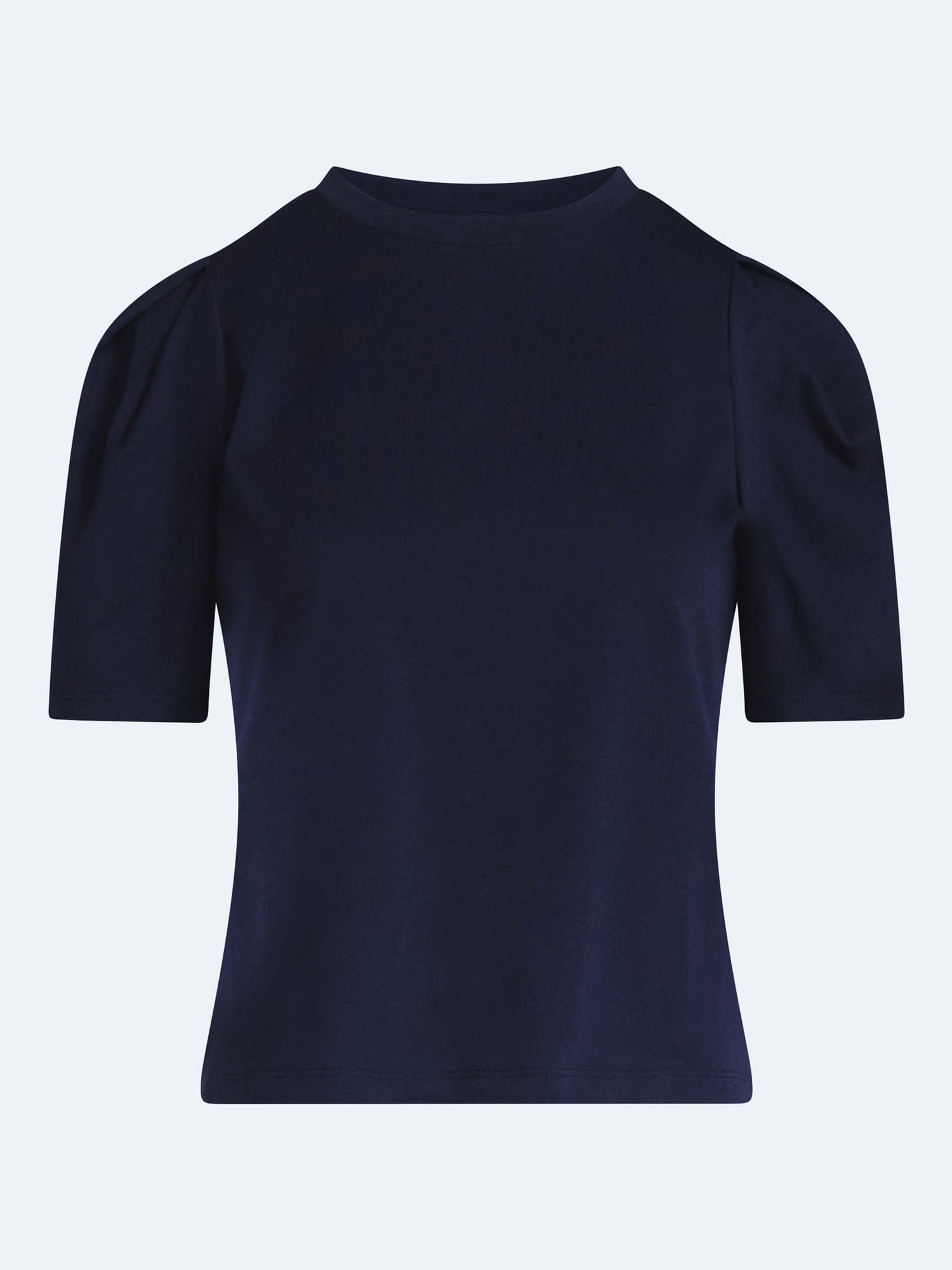 Free Assembly Women's Crewneck Tee with Puff Sleeves, XS-XXL