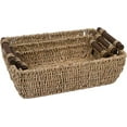 thumbnail image 3 of Seagrass & Wood Handled Baskets by Trademark Innovations (Set of 3), 3 of 3