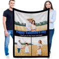 thumbnail image 3 of Custom Blanket with Photos and Text Customized Blanket Personalized Flannel Throw Blankets for Adult Kid Birthday Christmas Halloween Mothers Fathers Valentines Day Gift. (5 Photos, 48X32inch), 3 of 6