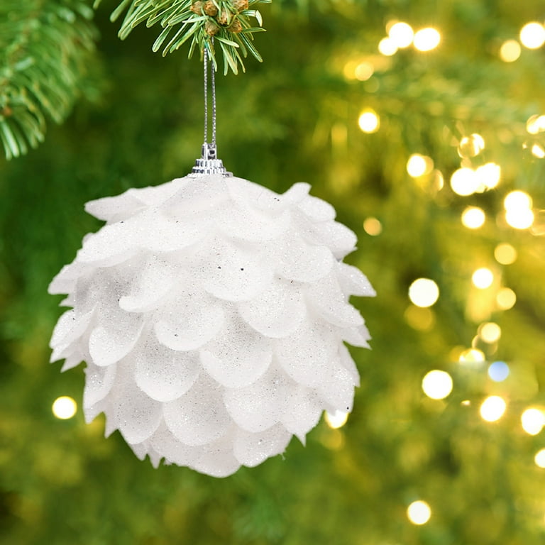 1 Box Christmas Ornaments Eye-catching Unique Shape Styrofoam Lanyard Type Christmas Balls for Home Clear Polystyrene St