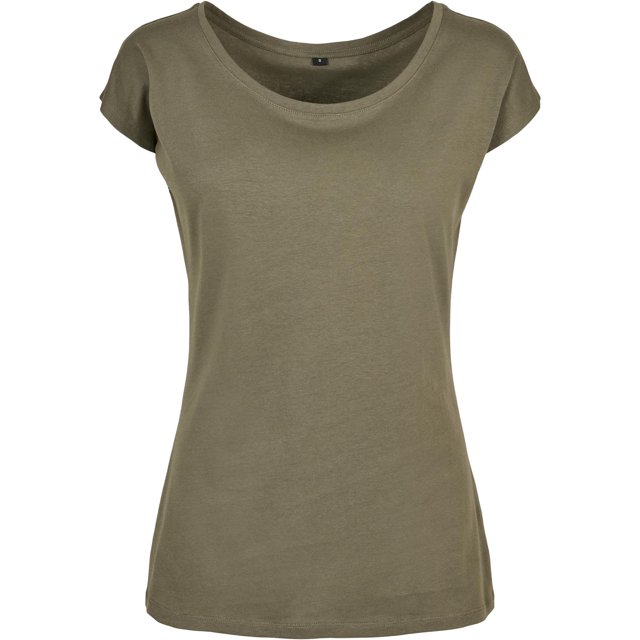Build Your Brand T-Shirt à Col Grand pour Femmes
