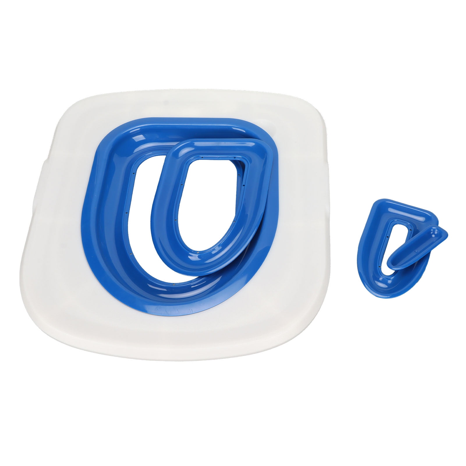M Buder Universal Cat Toilet Training Kit, Reusable & Environmentally Friendly Litter Box Transition System for Pet Cleaning, Includes White Tray and 1 Blue Inner Support, Medium Size