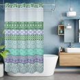 thumbnail image 6 of No Hook Purple Green Boho Shower Curtain with Snap in Liner Set, Vintage Ethnic Tribe Abstract Art Waterproof Fabric Bathroom Curtains with See Through Top Window, Hotel Style Small 36 x 78 Inch, 6 of 9