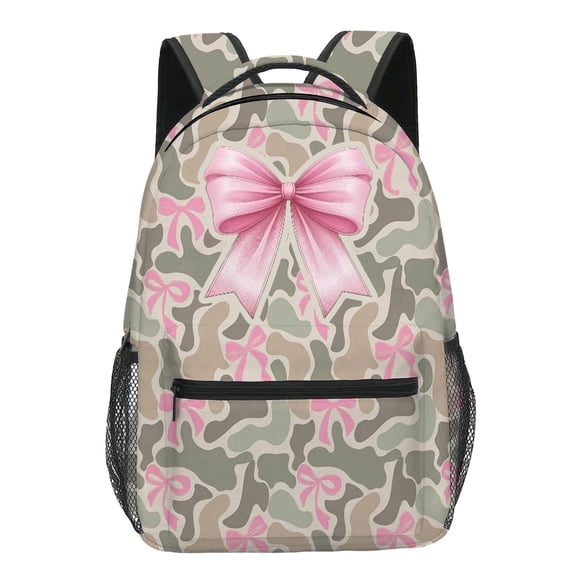 Cute Print Backpack for School, Lightweight Student Bookbag with Padded Straps