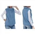 thumbnail image 2 of Chaleco de Felpa Cálido Sin Mangas con Cuello Alto para Mujer, con Cremallera, para Otoño e Invierno, con Bolsillos Azul XXXL, 2 of 7