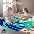 thumbnail image 4 of ODIKA 5'x7' Machine Washable Non-Slip Area Rug, Dynamic Ocean Swell Latch Hook with Flowing Wave Motifs High Traffic Rug with Pad, Blue, 717458, 4 of 8