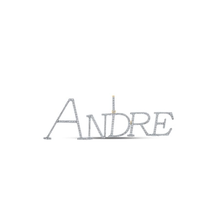 10kt Yellow Gold Round Diamond ANDRE Name Charm Pendant 1-1/3 Cttw