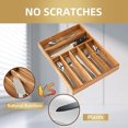 thumbnail image 5 of Silverware Organizer Kitchen Drawer Organizer Utensil Organizer Acacia Silverware Holder Cutlery Organizer in Drawer Flatware Organizer Tray 7 slots Acacia, 5 of 8