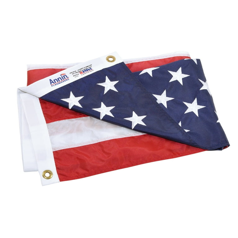 【日本国内米軍基地入手】米国製 Annin（アンニン）社製 星条旗 刺繍仕様 American Nylon Flag with Sewn Stripes and Embroidered Stars by
