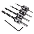 thumbnail image 2 of Juego de brocas avellanadoras de flauta HSS 5, 8 Uds., tornillo, herramienta de chaflán para carpintería, 2 of 3