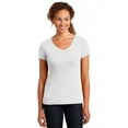 thumbnail image 1 of District Made Ladies MIni Rib V-Neck Tee - White - 2X-Large, 1 of 1