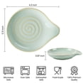 thumbnail image 4 of Onader 2-Piece Spoon Rest, 5" Ceramic Spoon Holder for Kitchen Utensils Soup Ladle Slotted Turner Spatula, Cooking Utensil Rest for Kitchen Countertop, Light Green, 4 of 10
