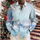 thumbnail image 1 of Camisa de manga larga con botones para fiesta de Año Nuevo, regalo de , nueva, con copos de nieve dorados, tallas s-6xl, 1 of 6