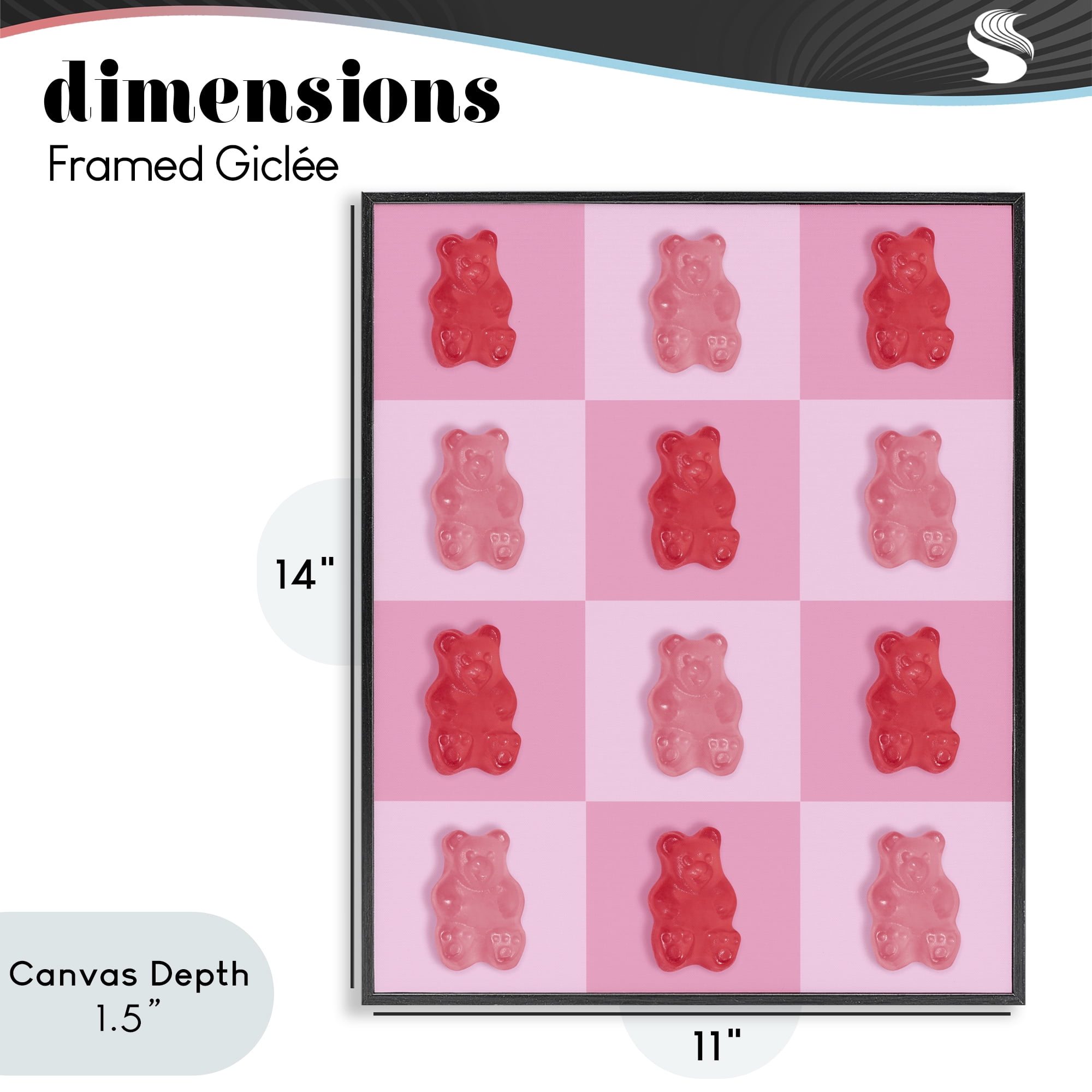 Stupell Industries Pink & Red Candy Bears Black Framed Giclee Art, design by LISH Creative