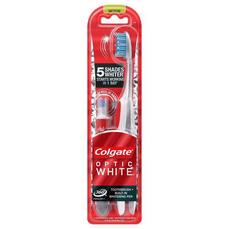 Colgate Optic White Toothbrush and Teeth Whitening Pen, (Best Tooth Whitening System 2019)