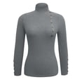 thumbnail image 3 of TINZ Chandail-Over Décontracté pour Femmes Automne/hiver Couleur Unie Col Roulé Mi-Haut, 3 of 4