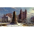 thumbnail image 2 of Wang, John Z. 24x15 Gold Ornate Wood Framed with Double Matting Museum Art Print Titled - Washington Chronicle Indiana Plaza, 2 of 4