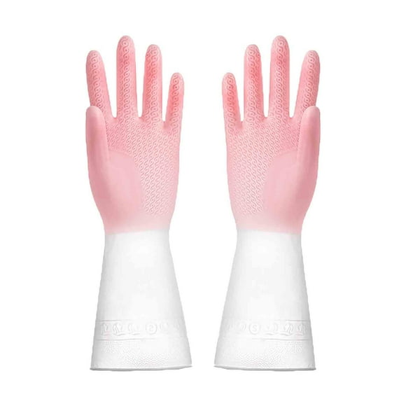 Meitianfacai s Reusable Rubber Gloves, Thread Non-Slip Cleaning Gloves, Dishwashing Gloves, Kitchen Gloves for Washing Dishes, Dishwasher Safe