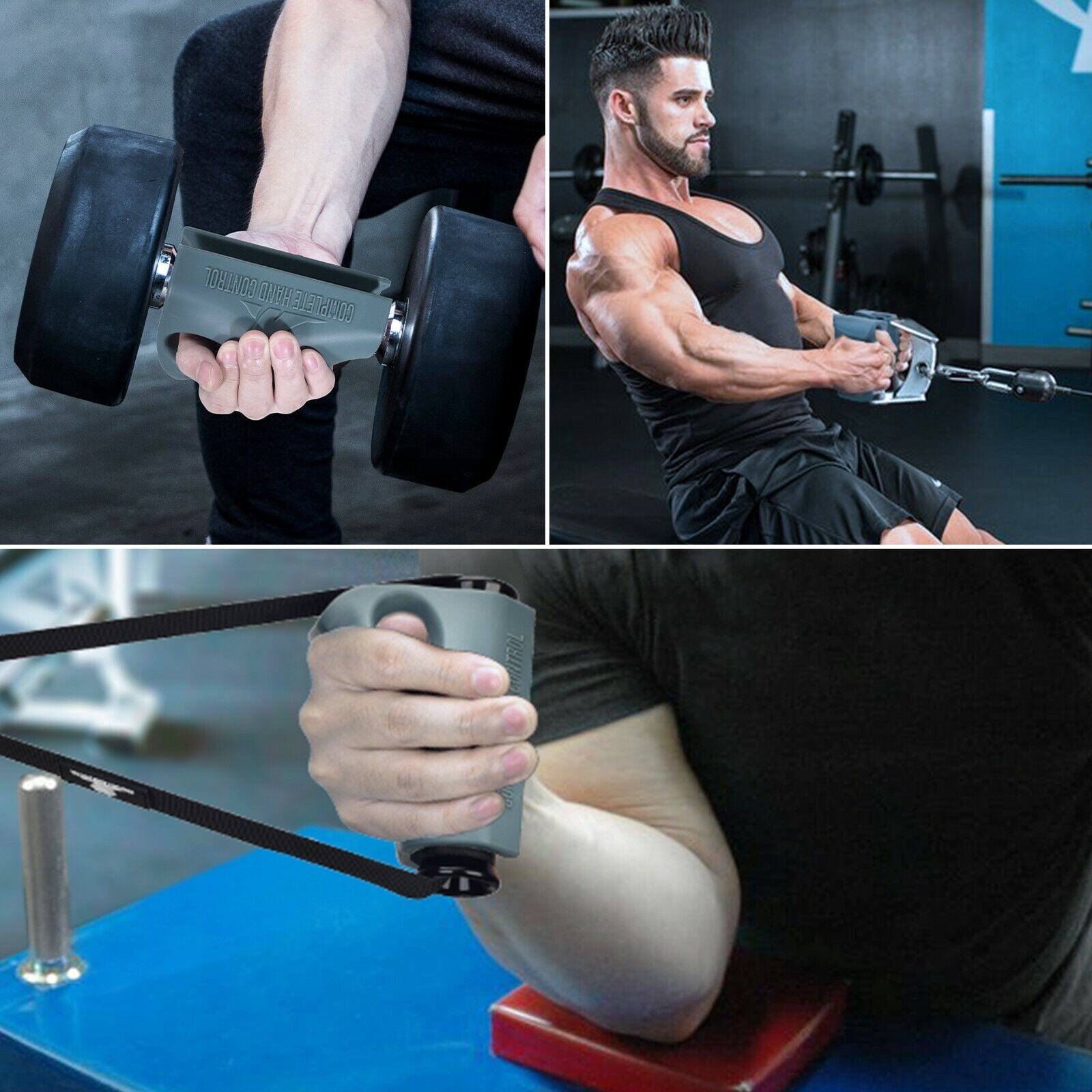 Arm Wrestling Handle Fat Grip Trainer - Set of 2 Custom Hands and Handles
