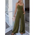 thumbnail image 4 of PRETTYGARDEN Jumpsuits for Women Sleeveless Strap Wide Leg Date Night Rompers Beach Vacation One Piece Summer Outfits, 4 of 9