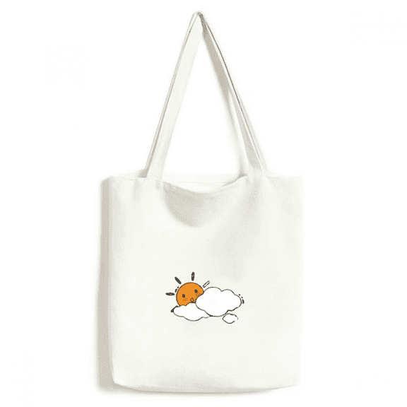Cloud Weather Sun Illustration Pattern Tote Canvas Bag Shopping Satchel Casual Handbag