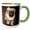 Green/White, variant on 3drose, Elegant Picture of Cute Pug on Dark Background Animal Photography, 15oz Mug