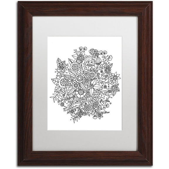 Trademark Fine Art "Sample" Canvas Art by KCDoodleArt White Matte, Wood Frame