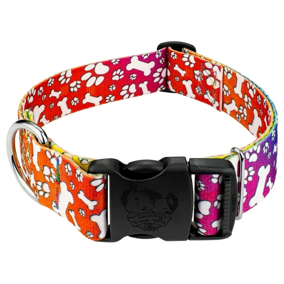Country Brook Petz® 1 1/2 inch Deluxe Trippy Doggo Dog Collar, Medium