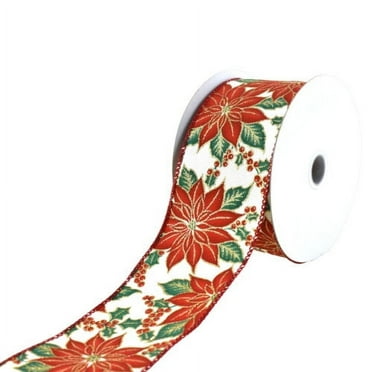 HOMEFORD Christmas Expandable Sparkle Tinsel Wired Ribbon, 2-1/2-inch ...