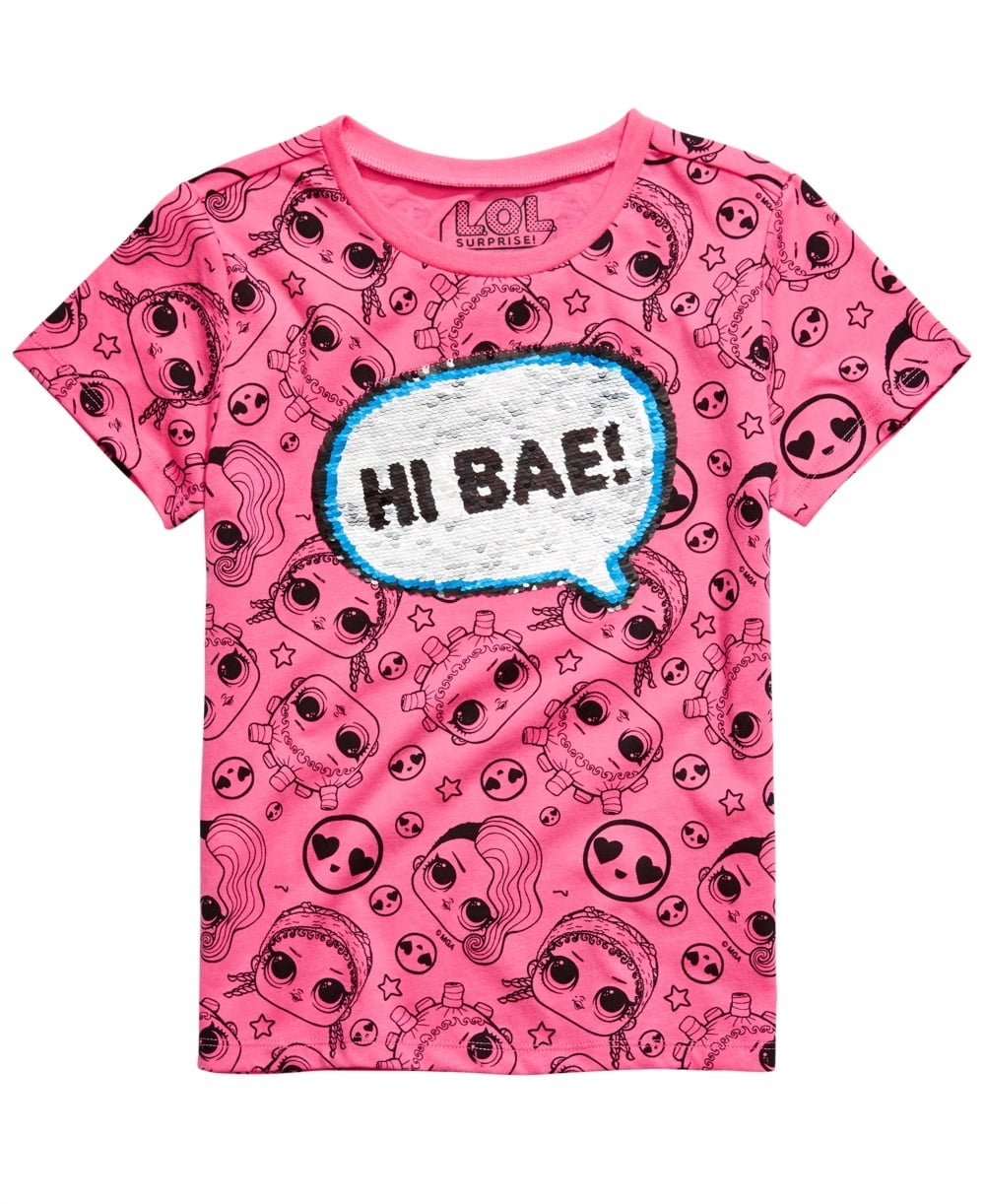 Lol Surprise! Big Girl's Bae Fierce Flip Sequin T-Shirt Pink Size X-Large