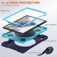 thumbnail image 3 of REQO case for Samsung Galaxy tab A8 10.5" 2022(SM-X200/X205/X207),3-Layer Structure Portable Hybrid Shock-Proof Cover with S Pen Holder Rotatable Hook&Loop Kickstand, 3 of 6