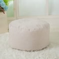 thumbnail image 2 of Unstuffed Faux Leather Pouf Cover, 16.5”x12.5" Handmade Footstool Ottoman Storage Solution, Floor Footrest Cushion, Foot Rest with Storage for Living Room, Bedroom Cover, 2 of 5