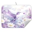 thumbnail image 5 of Ryvnso Hummingbirds Lavender Flower Dish Drying Mat for Kitchen Countertop 16x18 Small Dish Pad Drainer Rack Dish Sink Mats, 5 of 7