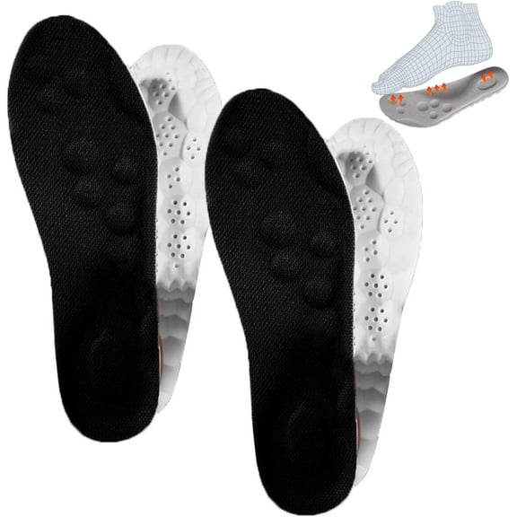 Footstr Insoles for Men, 2025 New Footstr Breathable Soft Foam Shoe Insole with Arch Support, 4D Cloud Elastic Comfort Memory Massage Insole for Mens Women Kids